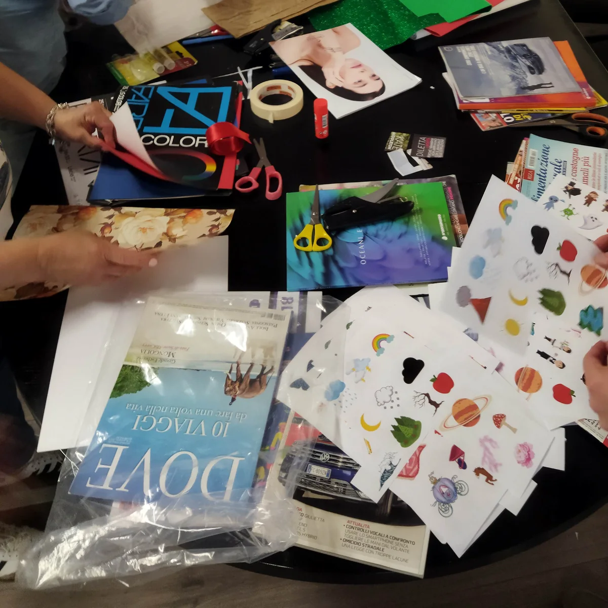 Materiali utilizzati durante una formazione esperienziale